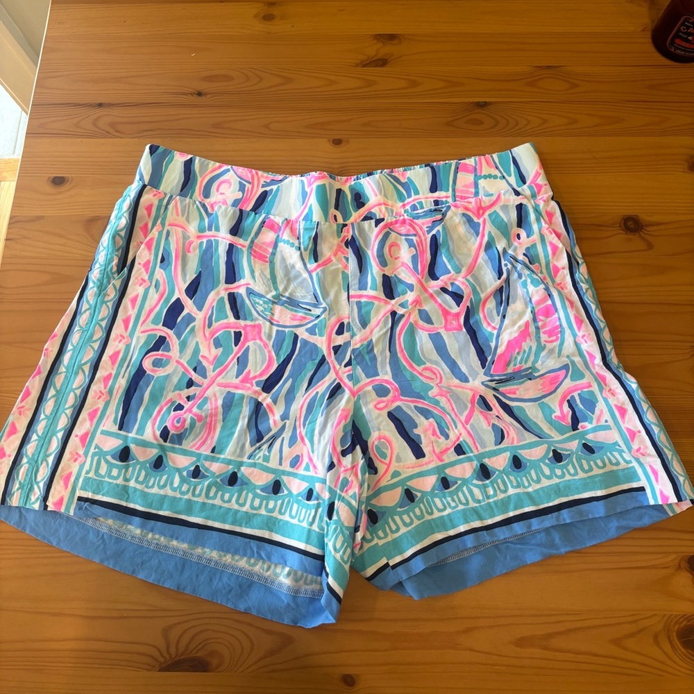 Lilly Pulitzer High Waist Blue and Pink Shorts